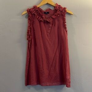 Gap ruffle-neck sleeveless blouse in pink, women’s small